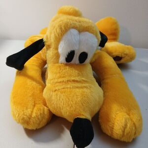 Disney Store Mickey & Friends Laying Pluto Dog Stuffed Plush Animal Toy Doll 14"